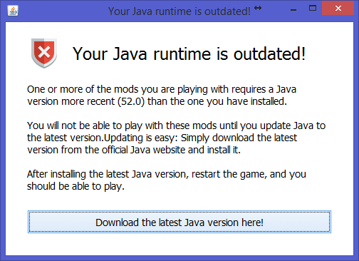 Java outdated screenshot