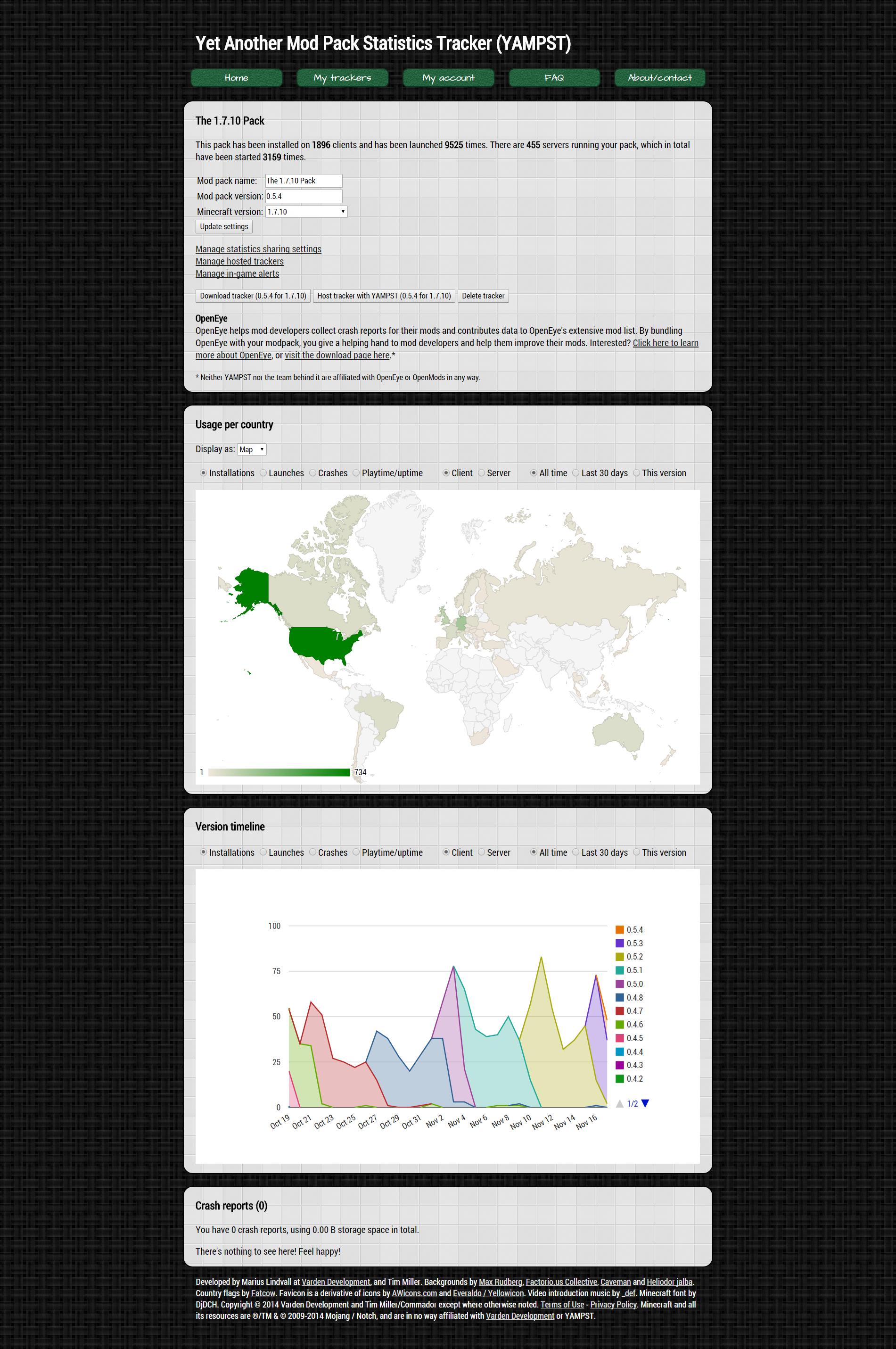 YAMPST web interface screenshot, courtesy of Jon