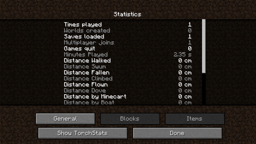 TorchStats button in the in-game statistics menu